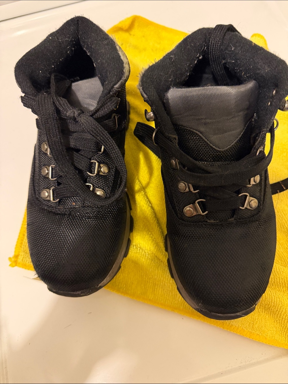 Kids Black Lace-Up Outdoor Boots
